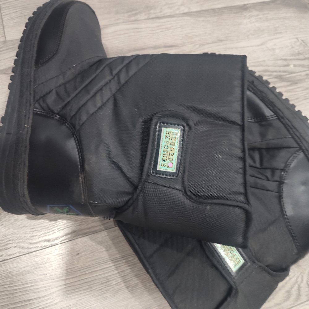 Skechers/Unknown Black Women's Winter Rain Boots - Cozy Insulated Pull-On Style